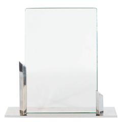 Art Deco Sculptural Chrome Picture Frame with Asymmetrical Detailing