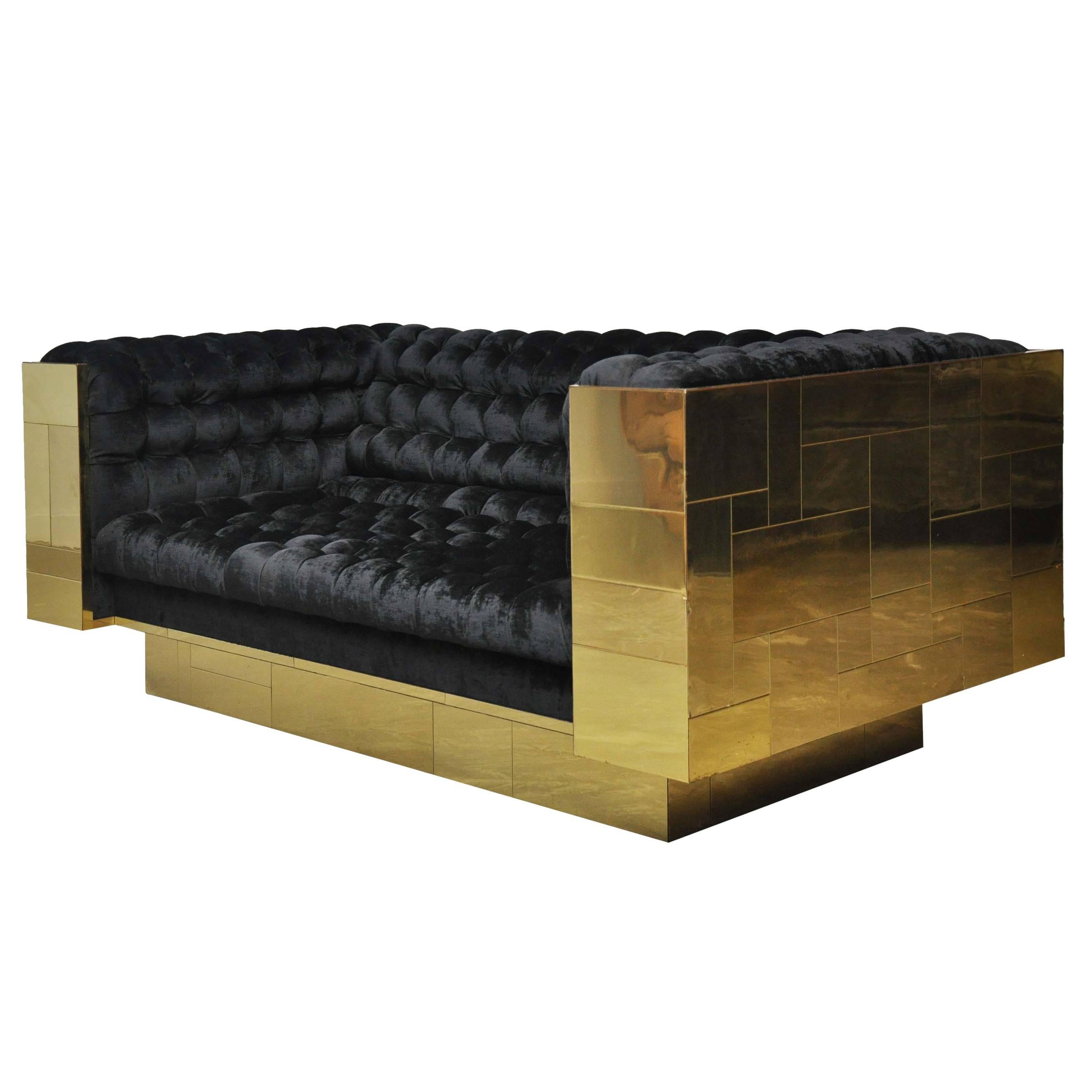 Paul Evans Brass Cityscape Sofa