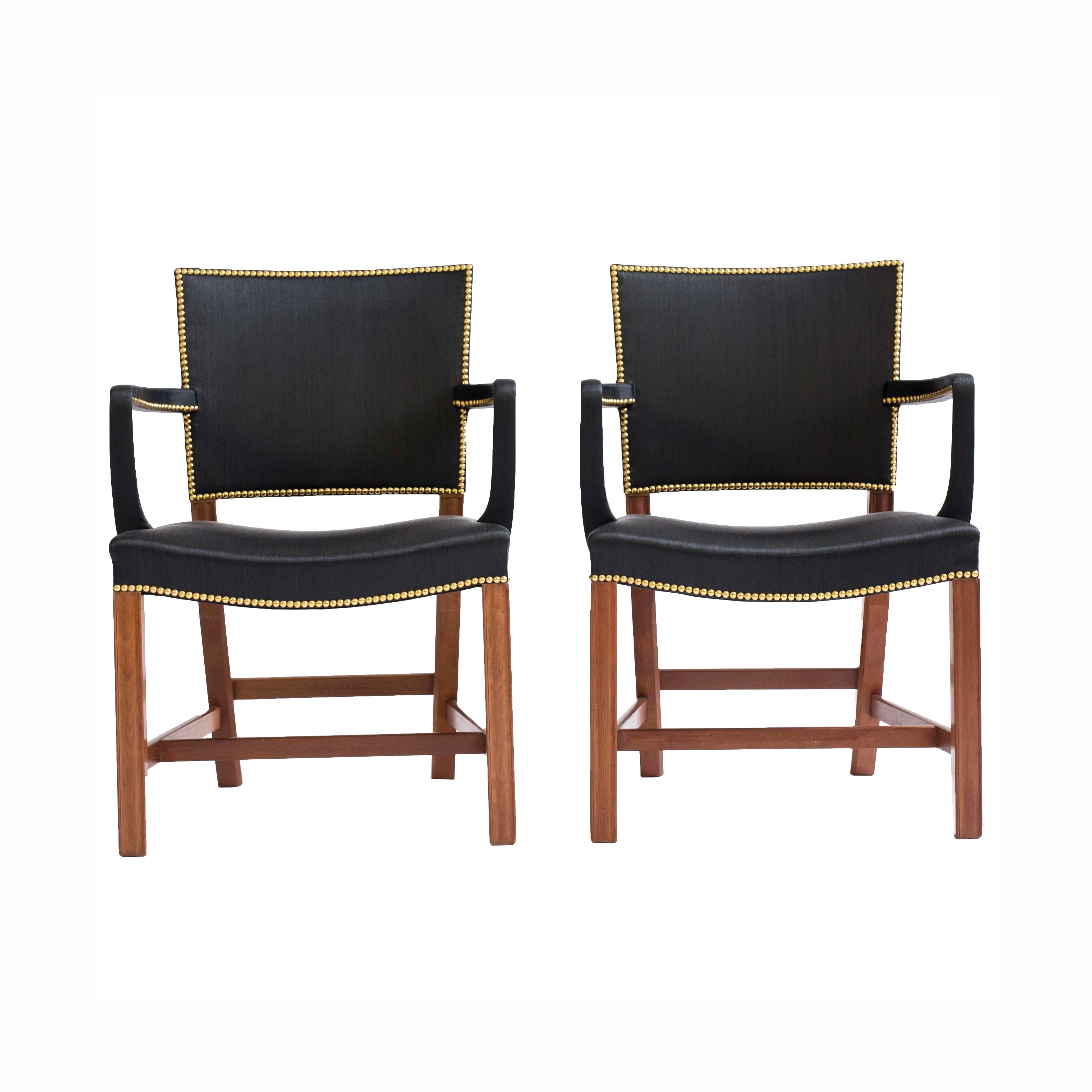 Pair of Rare Kaare Klint Armchairs in Horsehair