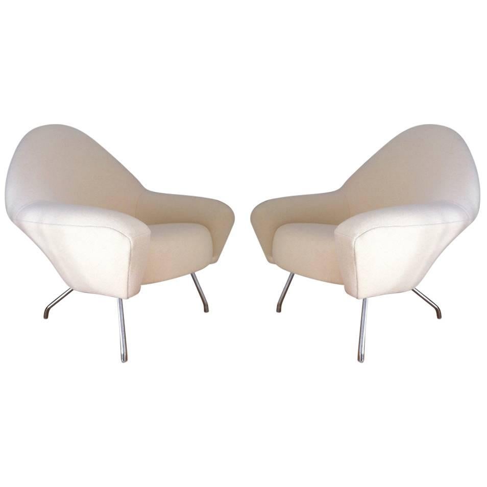 Pair of Joseph-André Motte Lounge Chairs Model 770 by Steiner, 1950 For Sale