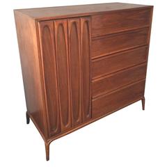 Vintage Sculptural Mid-Century Modern Highboy Dresser