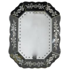 Art Deco Eight-Sided Scallop Edge Venetian Mirror