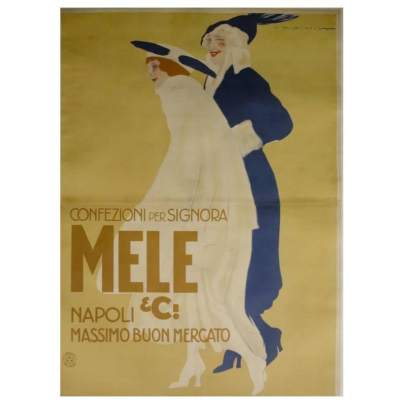 Large Italian Fashion Poster by Marcello Dudovich, Early 20th Century For Sale