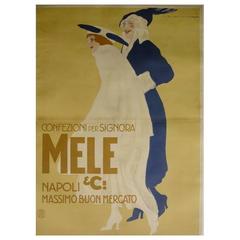 Large Italian Fashion Poster by Marcello Dudovich, Early 20th Century