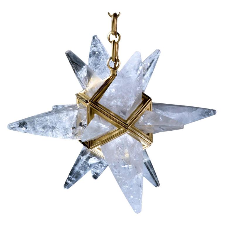 Rock Crystal Star II Chandelier by Alexandre Vossion For Sale at 1stdibs