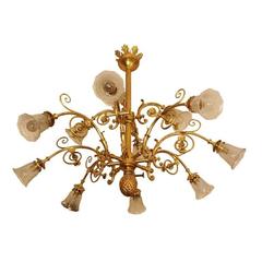 Twelve-Arm Gilt Bronze Chandelier