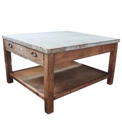 Massive Marble Slab Top Island, Italy, circa 1830s
