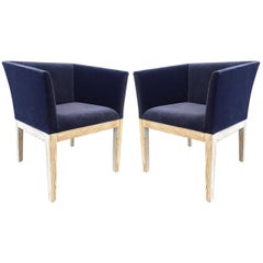 Pair of French Cerused Oak Club Chairs Style Francisque Chaleyssin 4