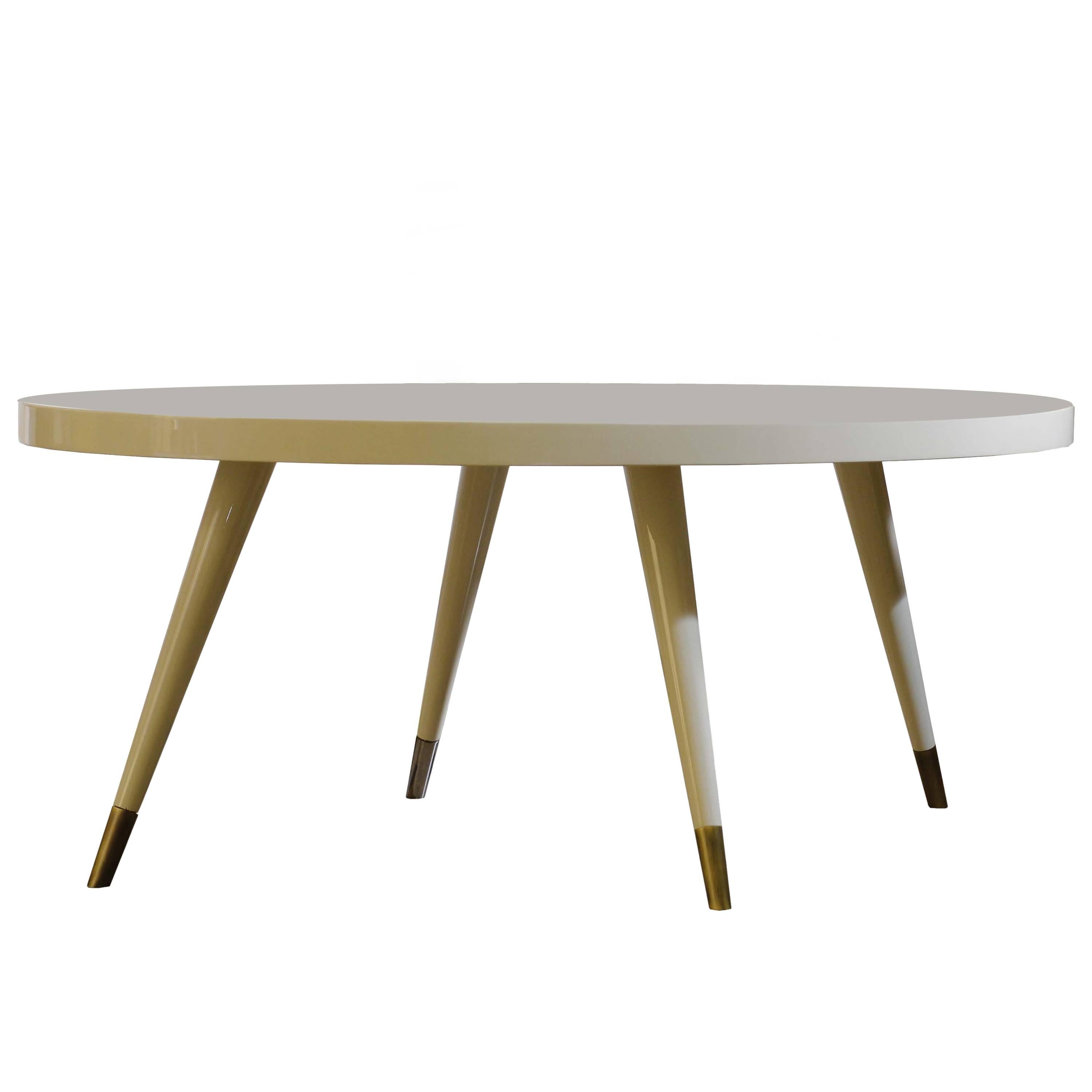 Andrea Contemporary Lacquer Brass Coffee Table by Dom Edizioni from Italy For Sale