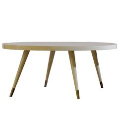 Andrea Contemporary Lacquer Brass Coffee Table by Dom Edizioni from Italy