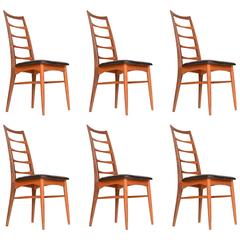 Set of 6 Teak Niels Koefoed Dining Chairs