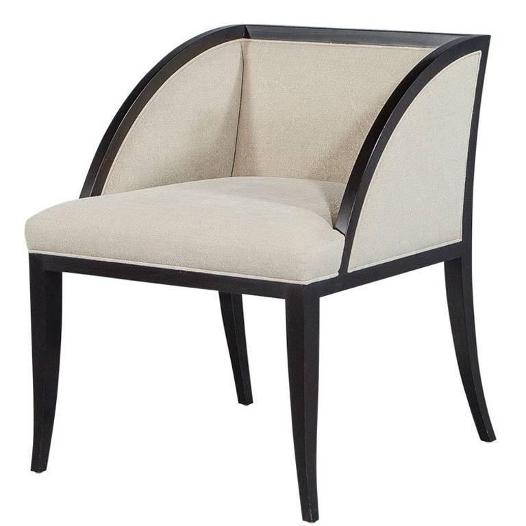 Baker Palerme Accent Chair with Ebonized Finish