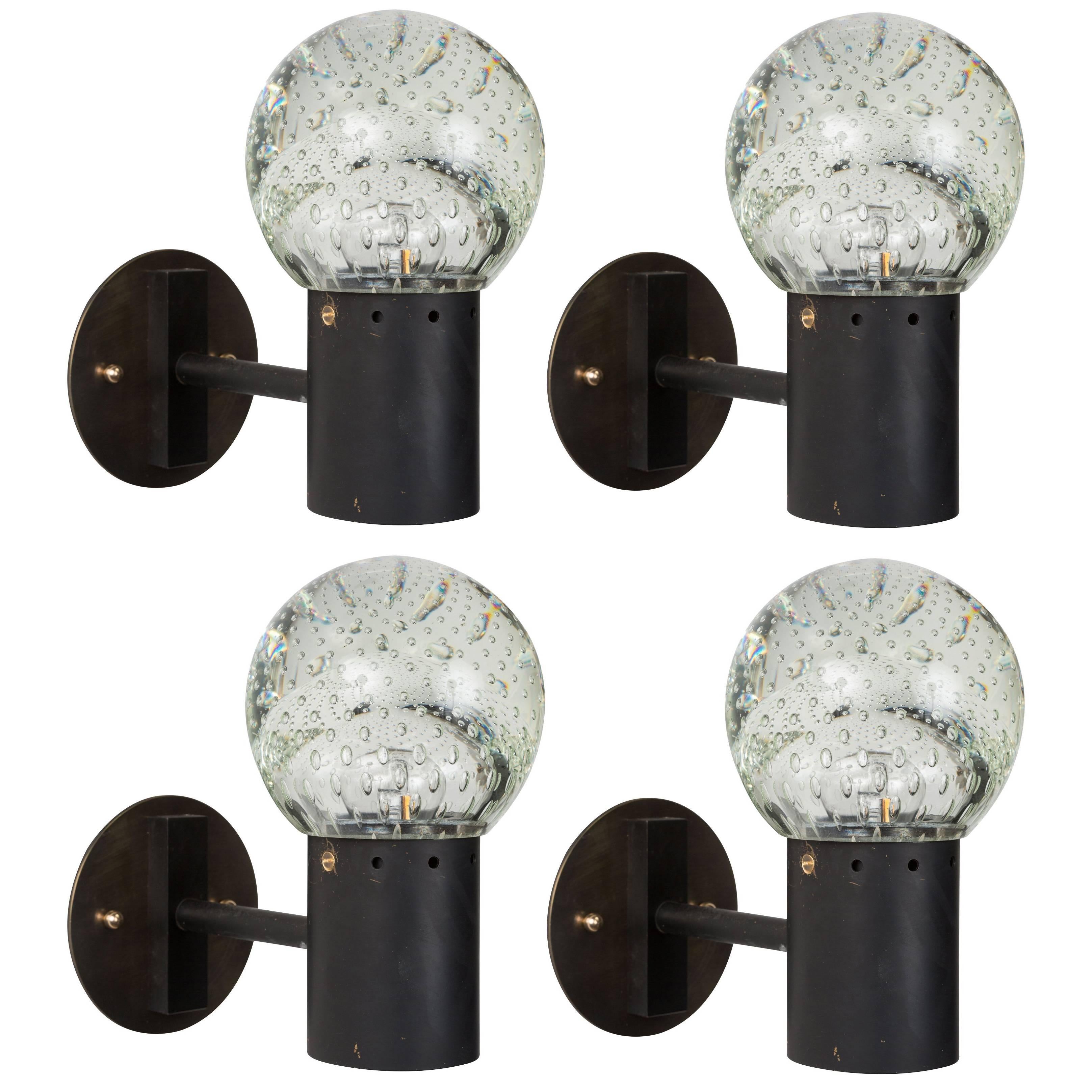 Two Pairs of Seguso Glass Sconces by Gino Sarfatti for Arteluce