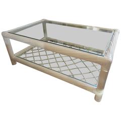 Ficks Reed Mid-Century Bamboo and Glass Coffee Table 10