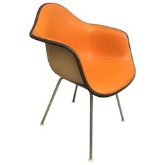 Rare Orange Leather Herman Miller Armchair