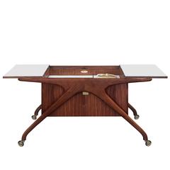 Iconic Serving Cart in Walnut by Vladimir Kagan