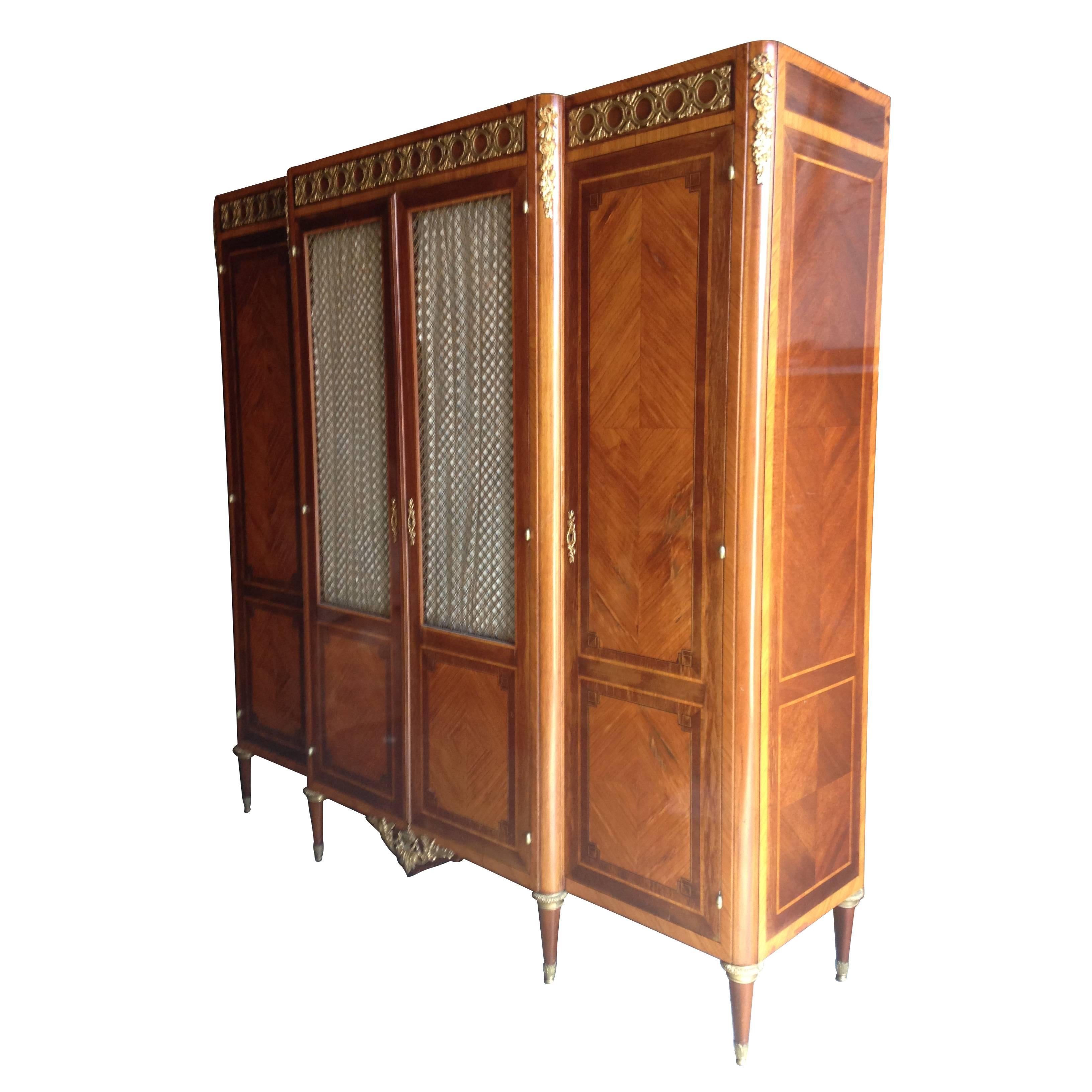 19th Century French Cabinet Marquetry and Gilt Bronze Original Keys For Sale
