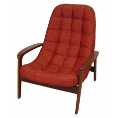 1960s Danish Modern Era Teak Lounge Chair by R. Huber
