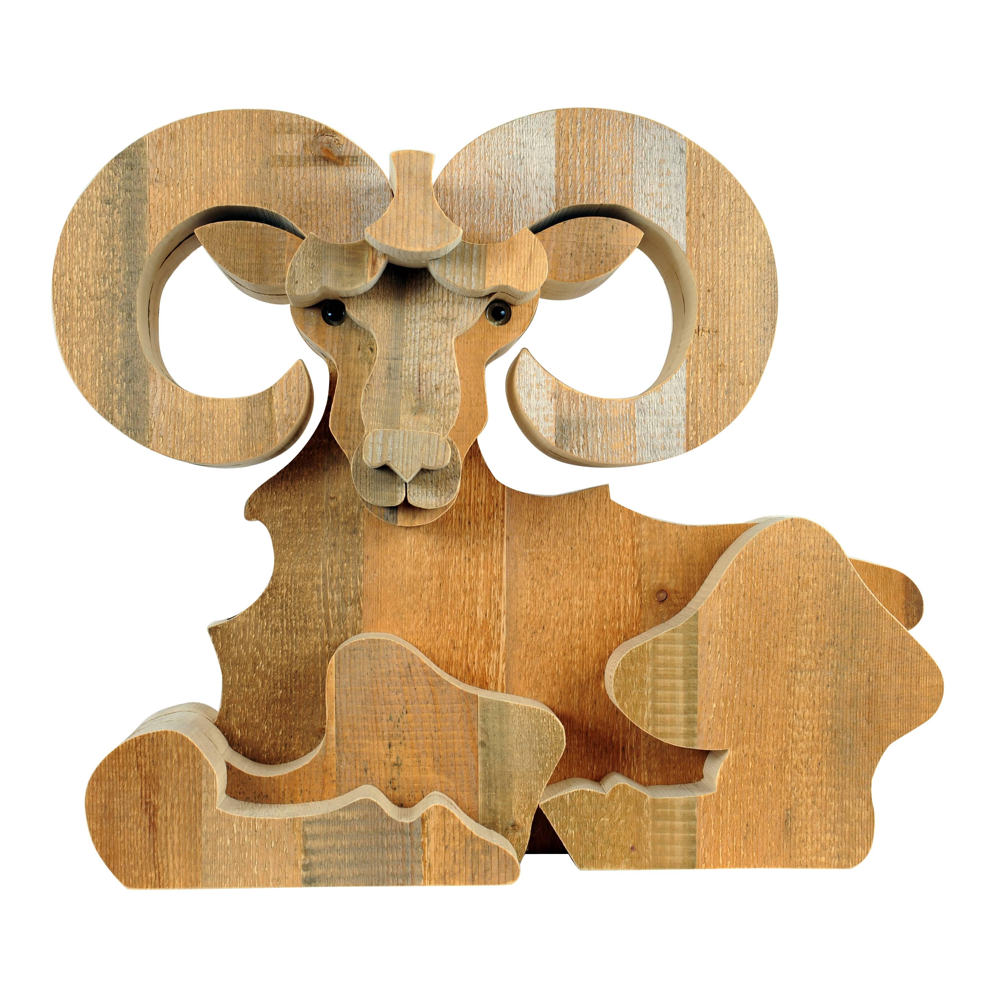 Aries Wood Sculpture by Michelangeli, Italy For Sale