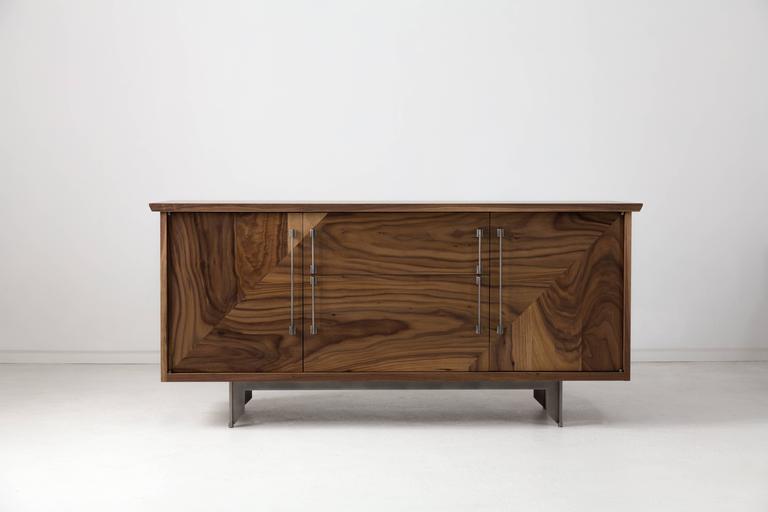 Riley Sideboard, American Hardwood and Steel For Sale at 1stdibs