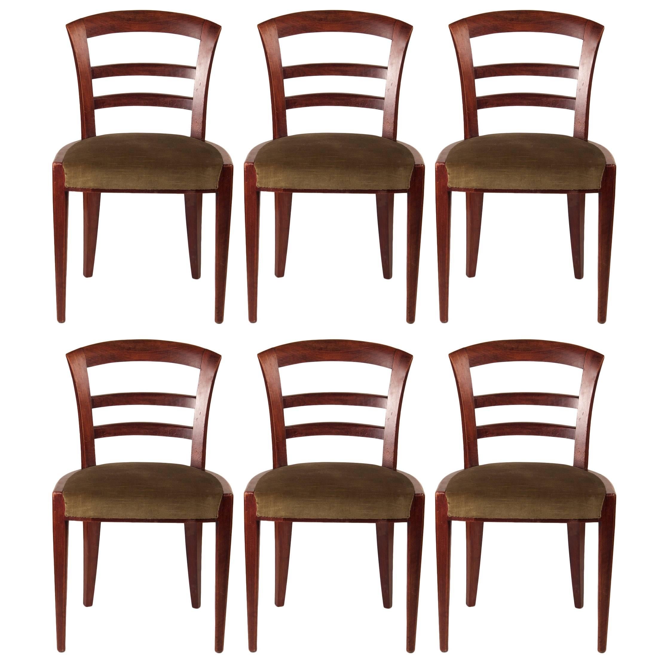 Set of Six Mahogany Dining Chairs by Christian Liaigre at 1stDibs