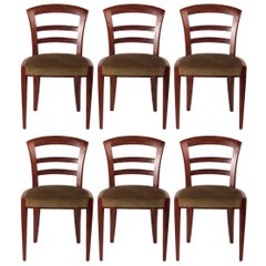 Vintage Dominique Set of Six Mahogany Dining Chairs