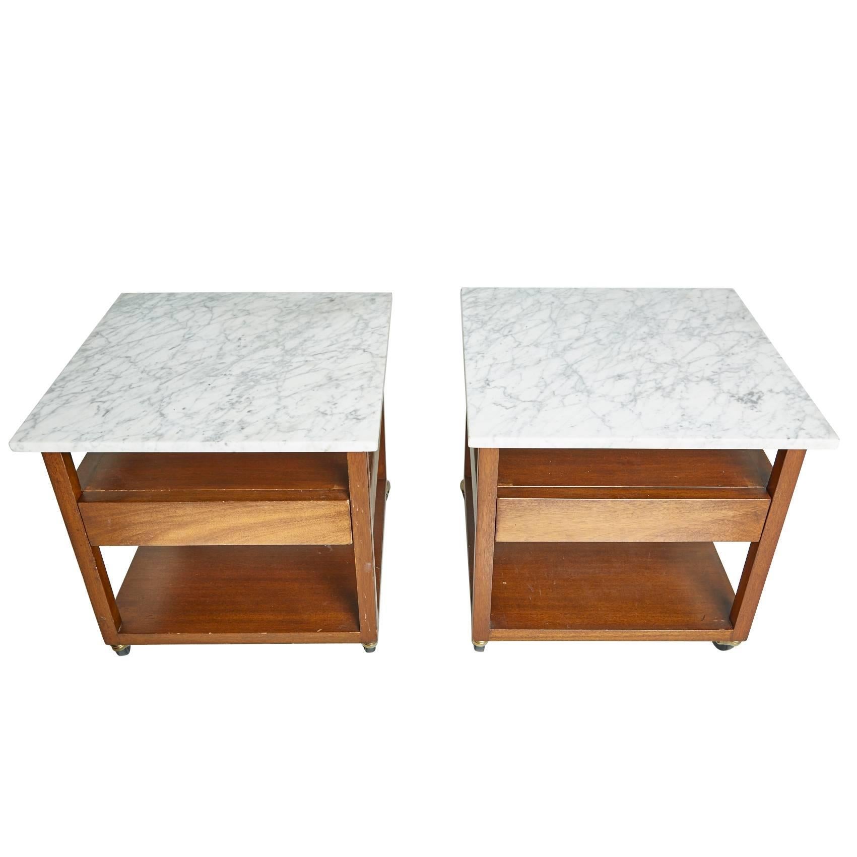 Harvey Probber Marble Side Tables, Circa 1950s 