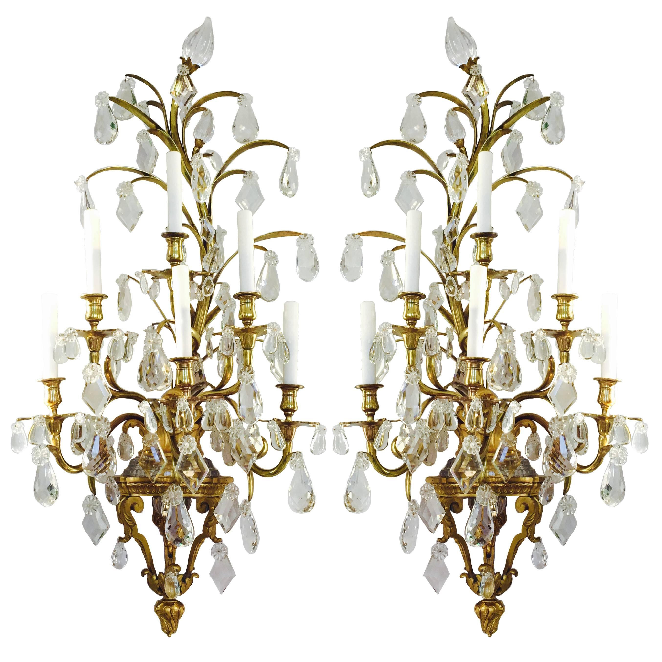  Baccarat Attributed Wall Sconces  