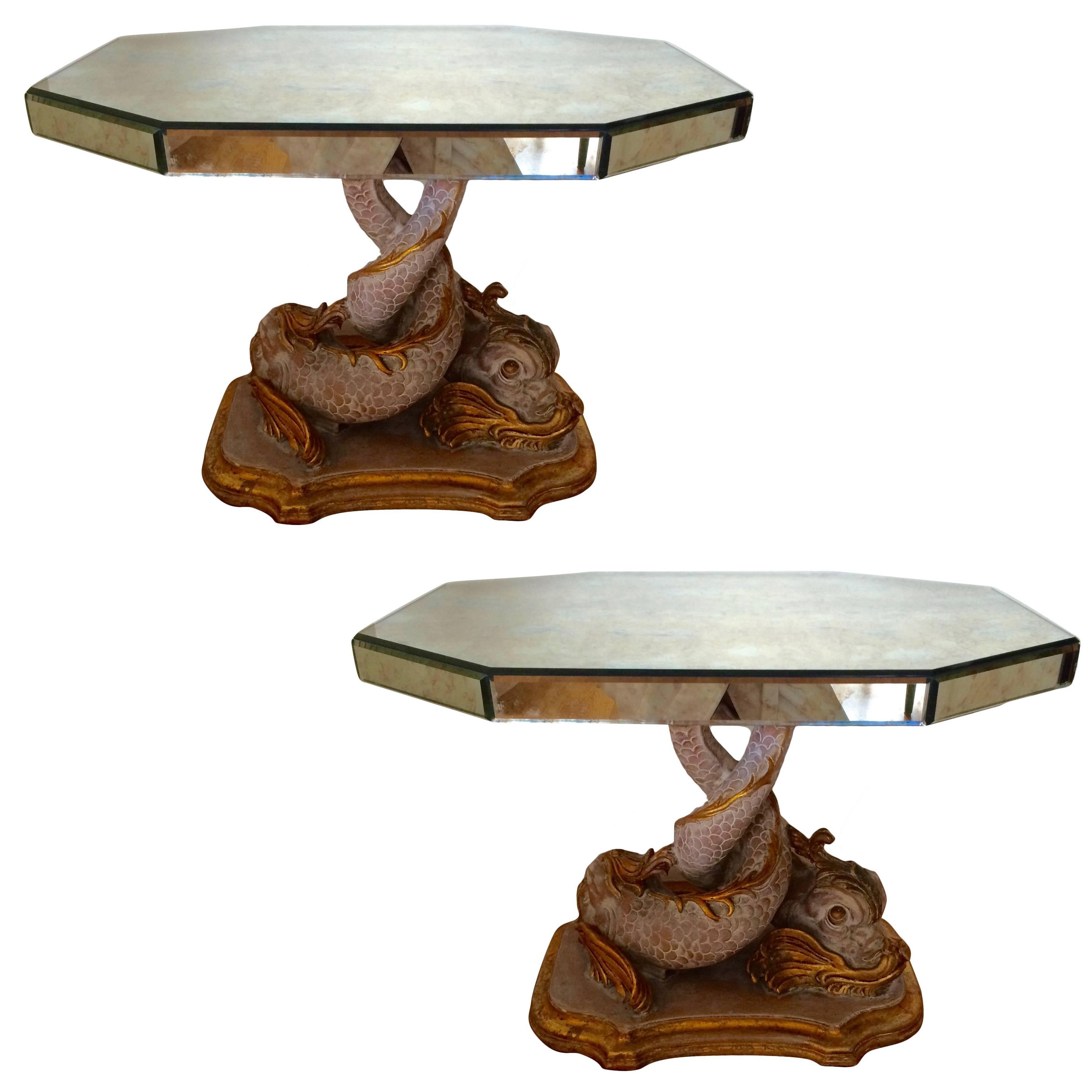 Pair of 1940 Serge Roche Style Tables For Sale
