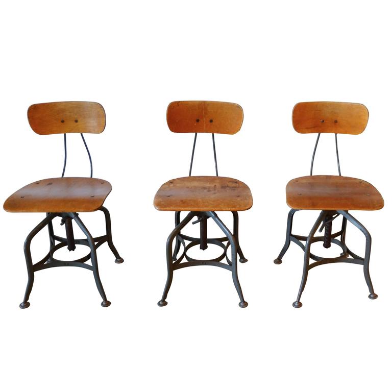 Toledo Swivel Chairs or Adjustable Stools by UHL Steel For Sale at 1stdibs