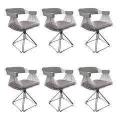 Set of 6 Comfortable Dining Chairs by Rudi Verelst for Novalux Belgium 1970s