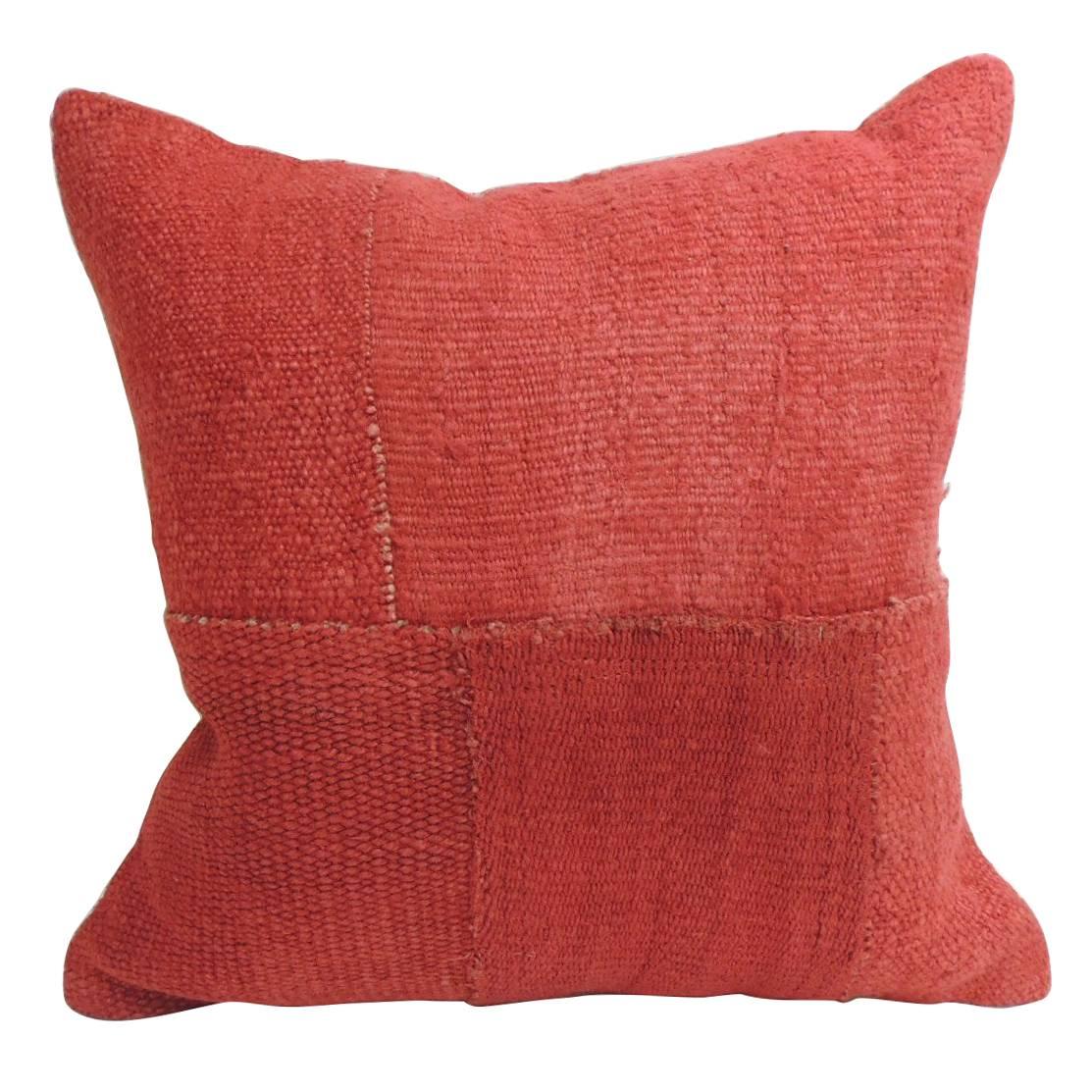 Vintage Bright Color Kilim Decorative Pillow with Modern Patchwork Design
