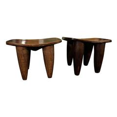 Hand-Carved Stools Made from One Solid Piece of Wood