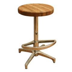 Butcher Block and Aluminum Counter Height Stool 9