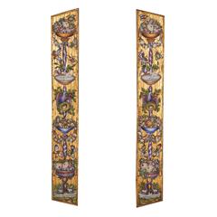 Very Fine Pair of Italian Venetian Gold Micromosaic Wall Plaques Decor