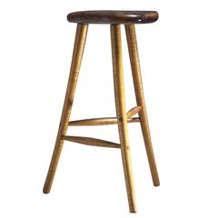 Michael Elkan Studio Crafted Walnut and Maple Stool, USA, 1980s 1