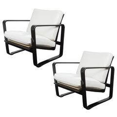Pair of Adjustable Modern Morris Chairs by Edward Wormley, Model No. 4731