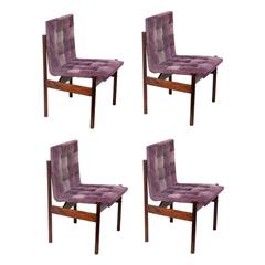 Set of Four Rosewood Dining Chairs, Brazil, circa 1960s