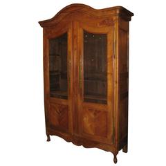 Antique 18th Century French Country Carved Fruitwood Two-Door Armoire