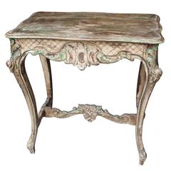 19th Century Painted French Table with Shell Carving