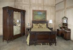 19th Century French Walnut Neoclassical Bedroom Set