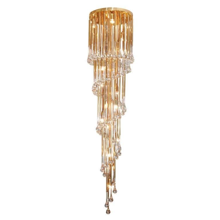 Vintage Crystal 'Waterfall' Chandelier
