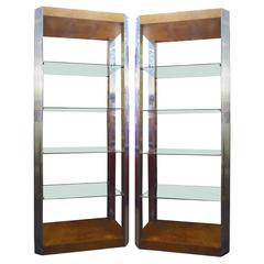 Pair of Mid-Century Milo Baughman Shelving Units 10