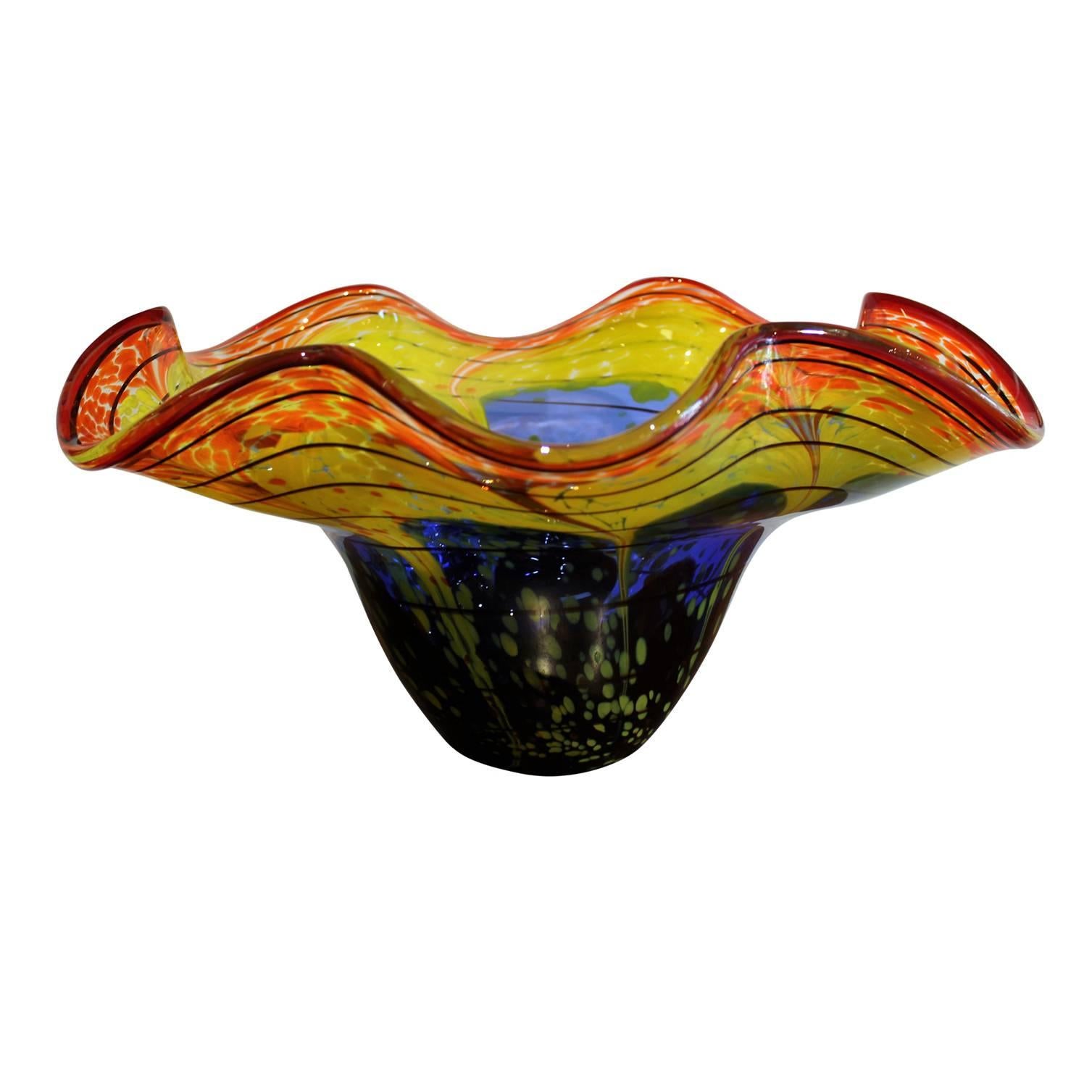 Four Sergio Rossi 'Seaform' Art Glass Vase's for Murano For Sale