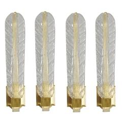 Italian Murano Glass Leaf Sconces by Ercole Barovier 7