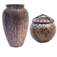 Rare Set of Two Dinanderie Vase and Bowl by Jean Dunand, circa 1915 8