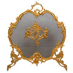 Fireplace Screen for Decoration Rich Bronze Chiseled