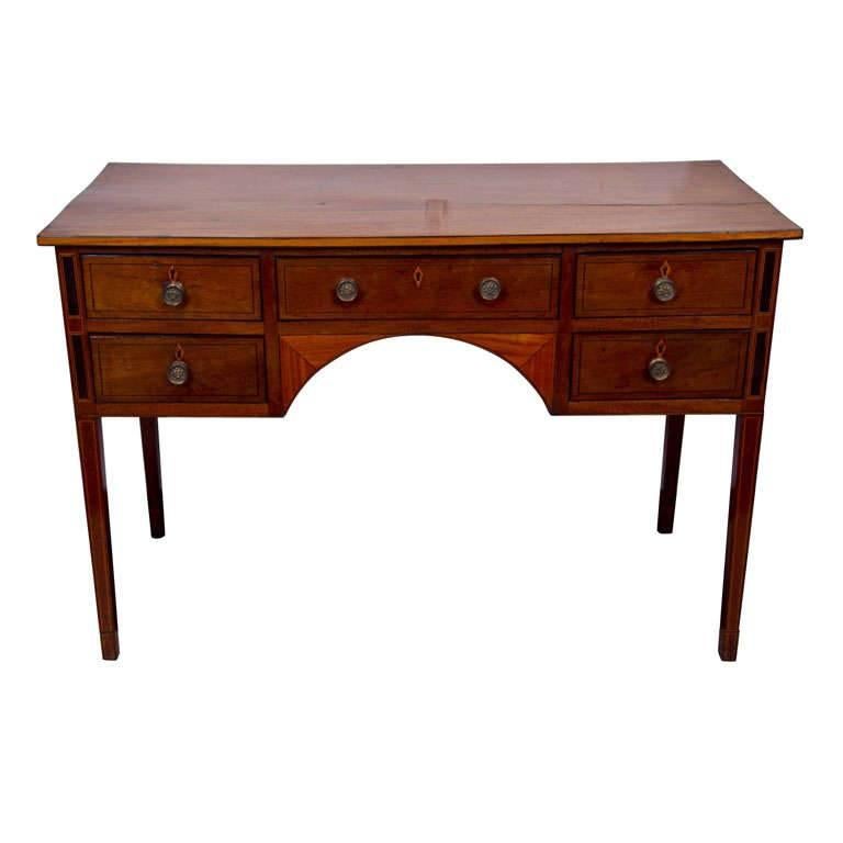 English Inlaid Mahogany Dressing Table For Sale