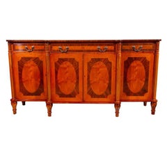 Adam Style Yew Wood Sideboard / Server