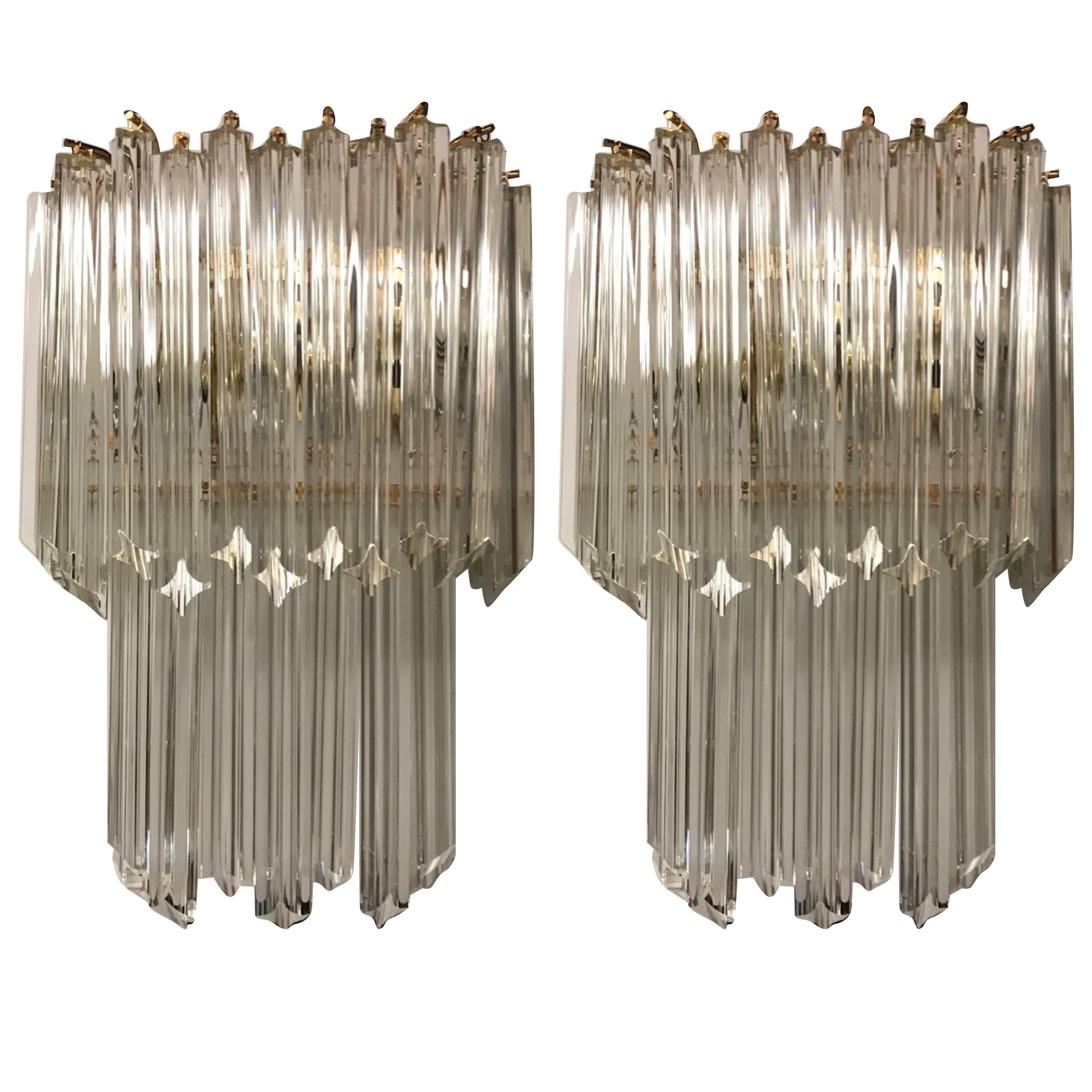 Pair of Italian Mid-Century Venini Sconces